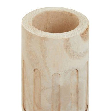 Arlo Natural Engraved Wooden Vase