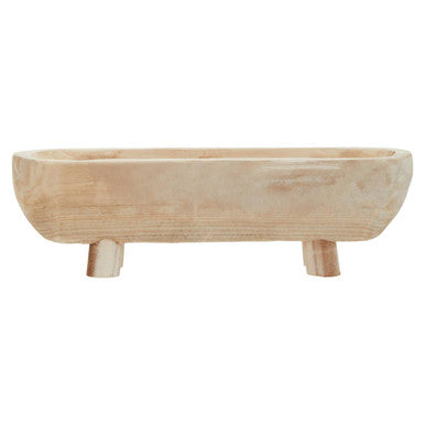 Wooden planter with legs on a white background