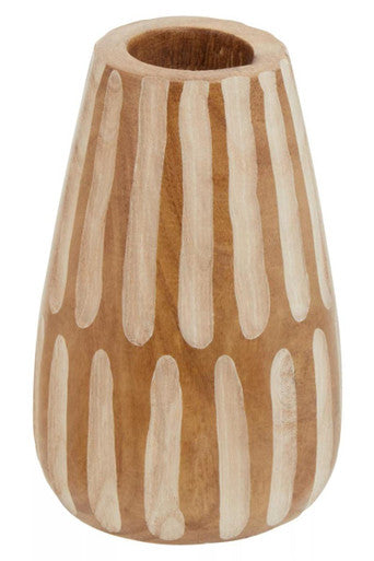 Arlo Small Brown And Natural Wooden Vase
