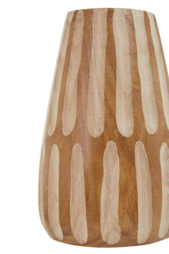 Arlo Small Brown And Natural Wooden Vase