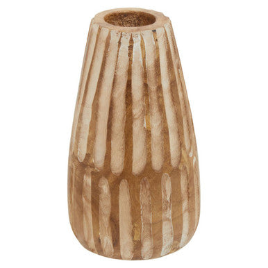 Arlo Large Wooden Engraved Vase