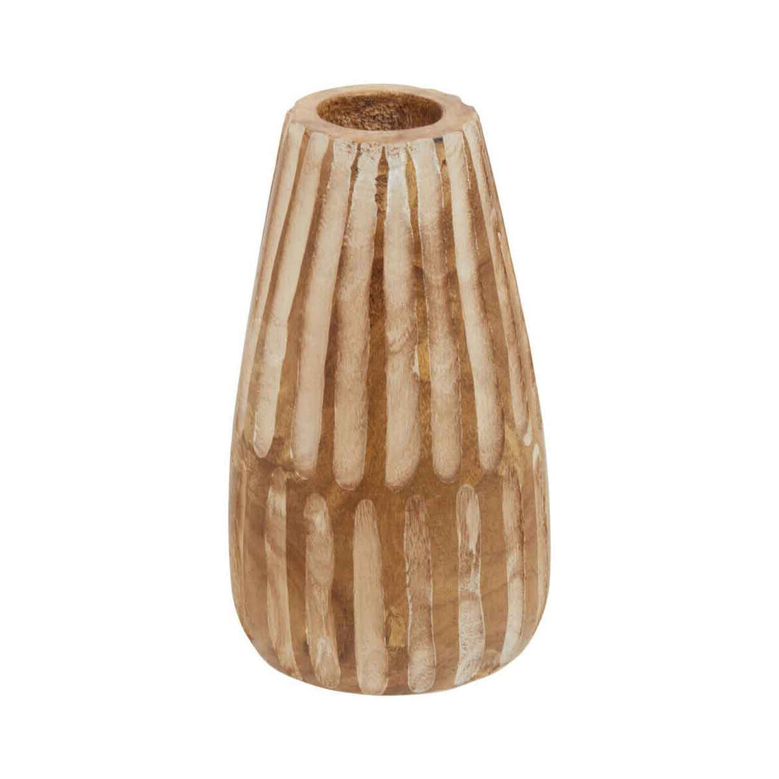 Arlo Large Wooden Engraved Vase