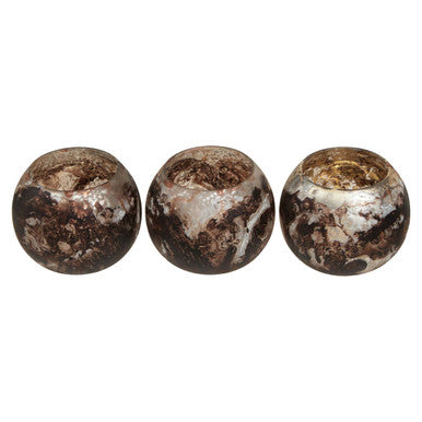 Garan Set Of 3 Brown Tealight Holders