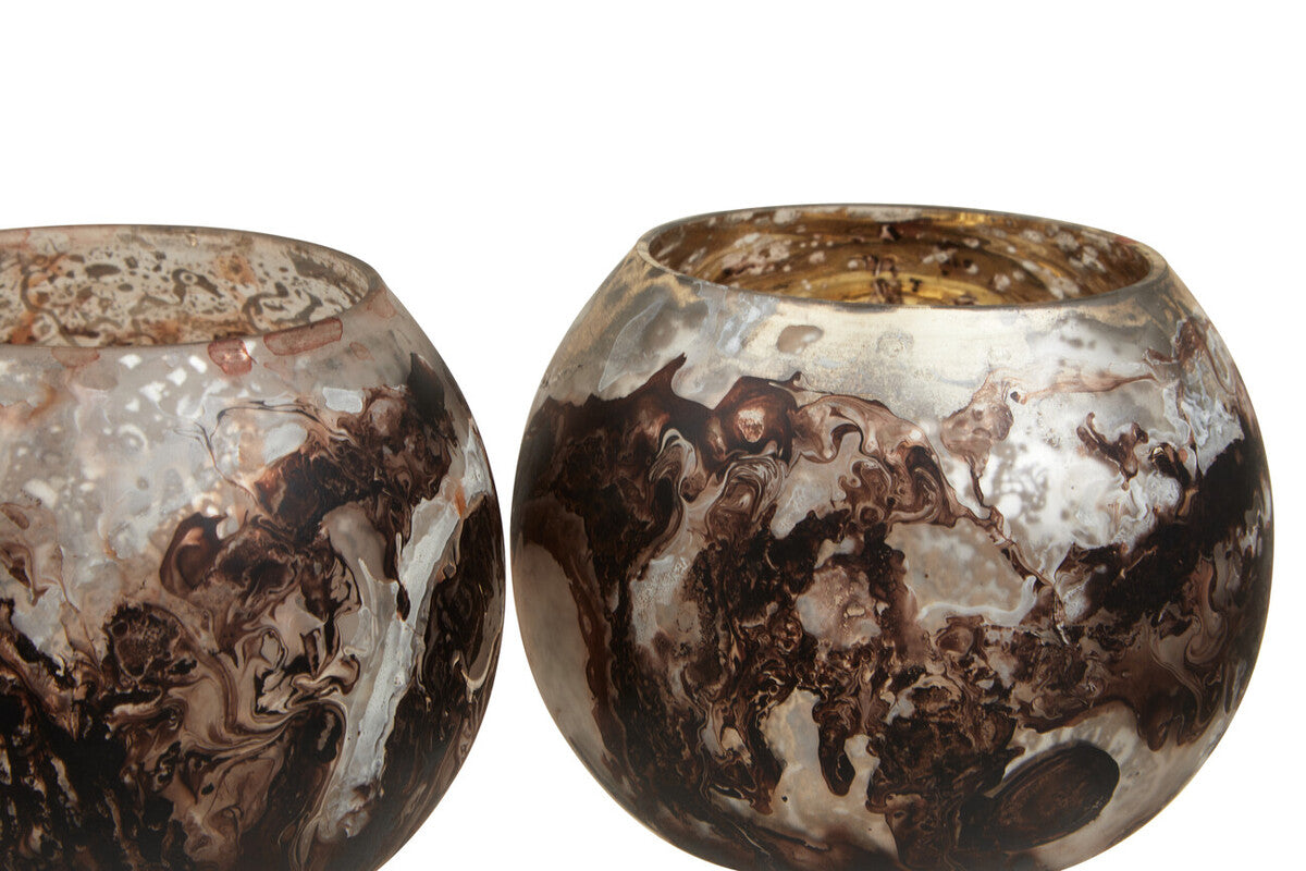 Garan Set Of 3 Brown Tealight Holders