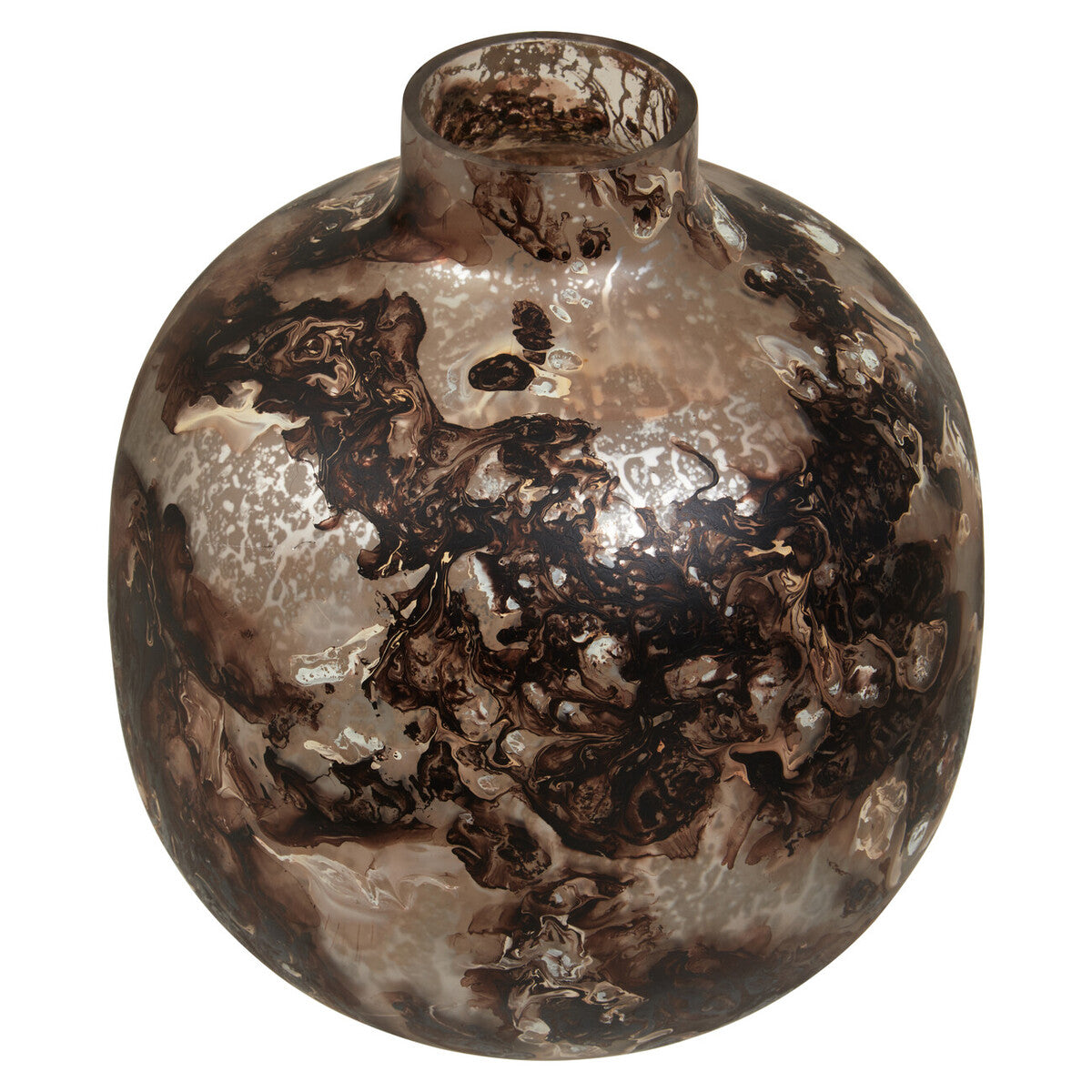 Garan Brown Marble Effect Glass Vase