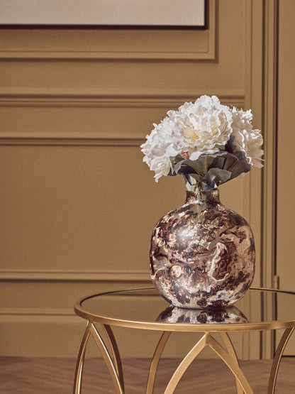 Garan Brown Marble Effect Glass Vase