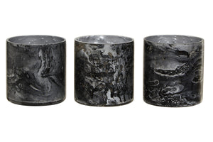 Garan Set Of 3 Grey Tealight Holders