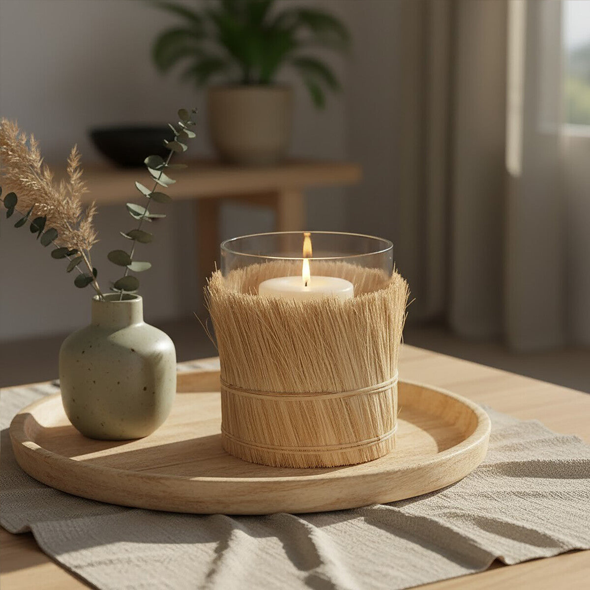 Kuta Natural Large Candle Holder