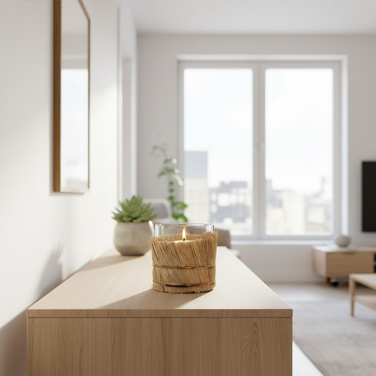 Kuta Natural Small Candle Holder