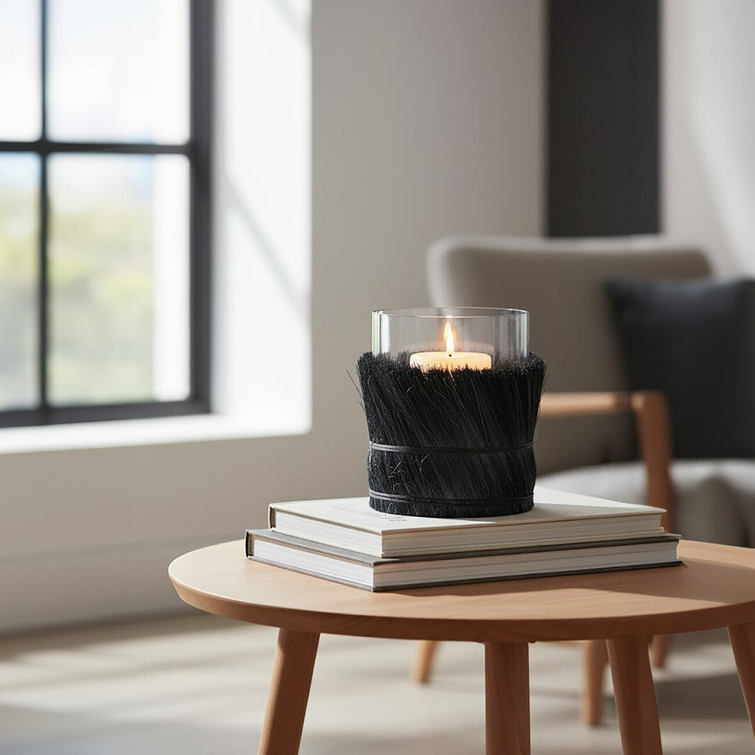 Kuta Black Large Candle Holder