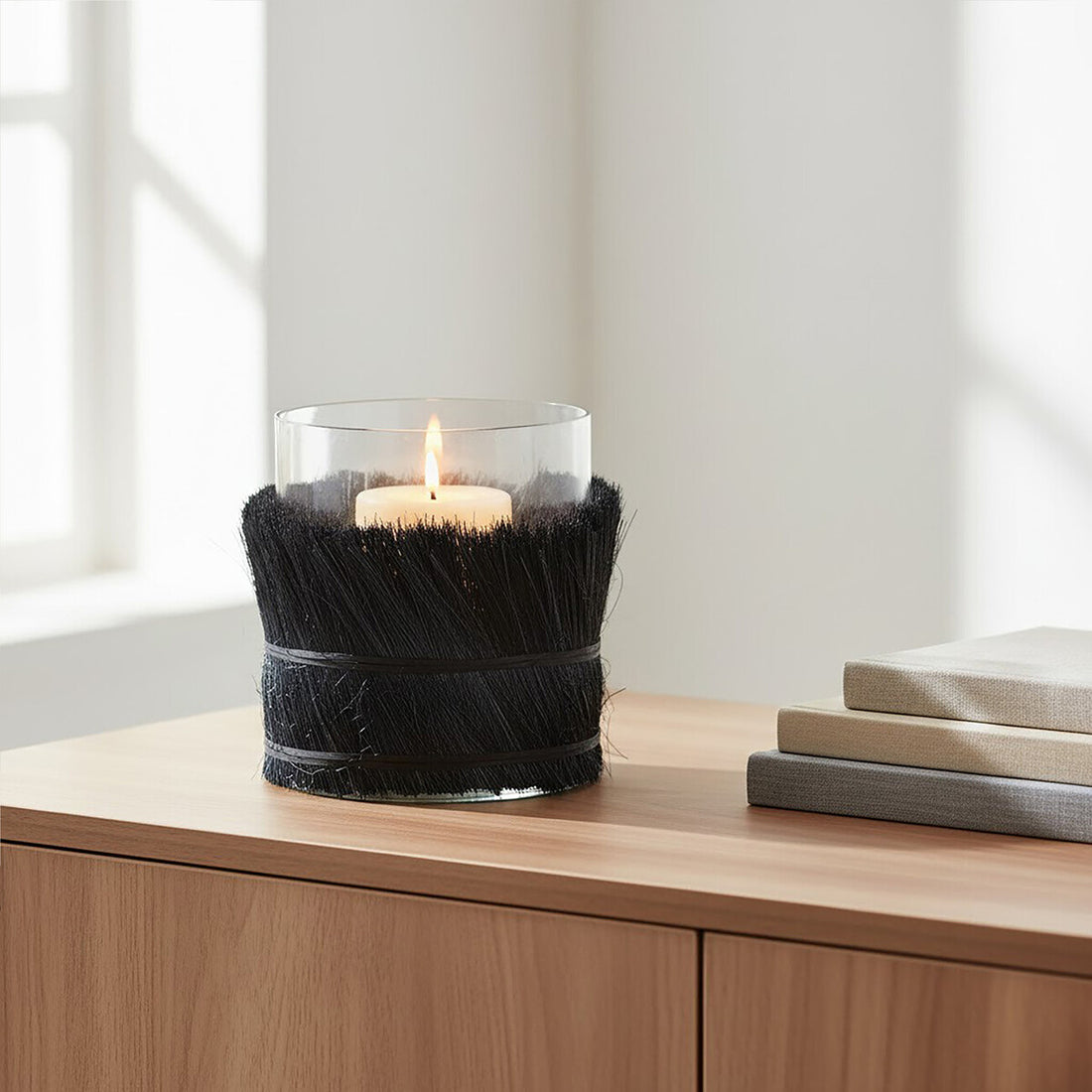 Kuta Black Medium Candle Holder