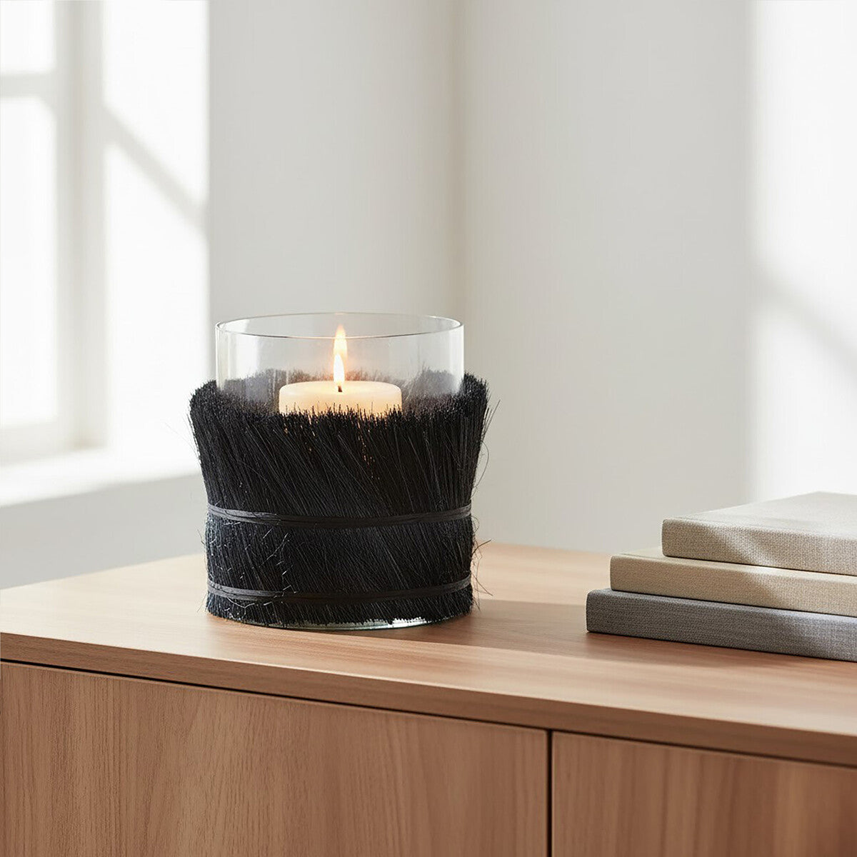 Kuta Black Medium Candle Holder