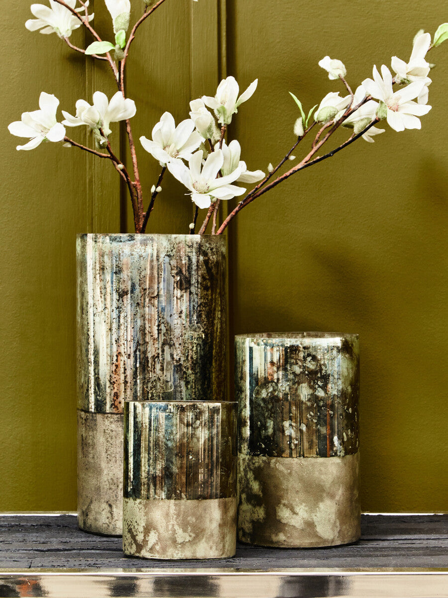 Gaia Antique Effect Black Glass Large Vase