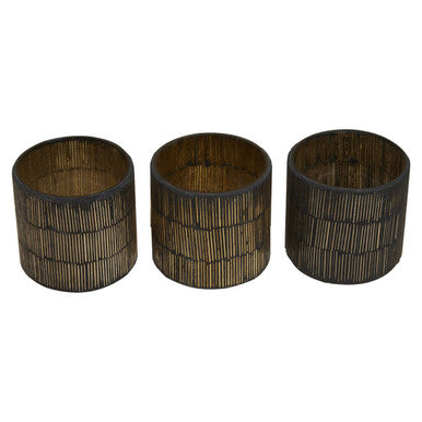Gaia Set Of 3 Mosaic Tealight Holders