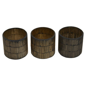 Gaia Set Of 3 Mosaic Tealight Holders