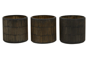 Gaia Set Of 3 Mosaic Glass Tealight Holders
