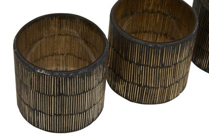 Gaia Set Of 3 Mosaic Glass Tealight Holders