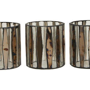 Smoked Antique Finish Set of 3 Tealight Holders | Gaia