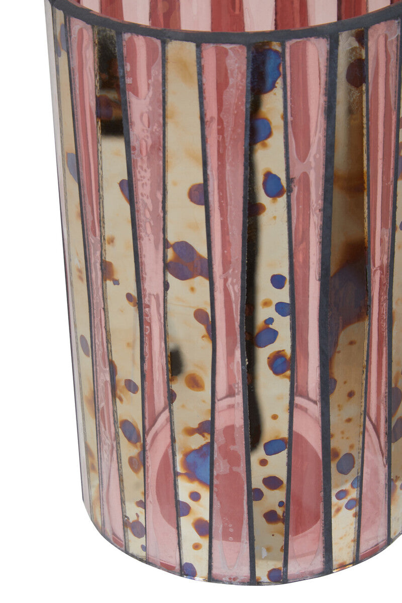 Gaia Pink Mosaic Large Candle Holder