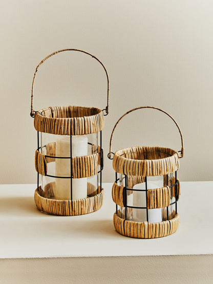 Kuta Natural And Black Large Lantern