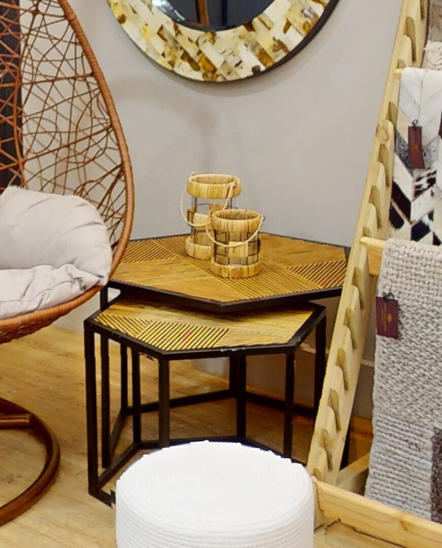 Kuta Natural And Black Small Lantern