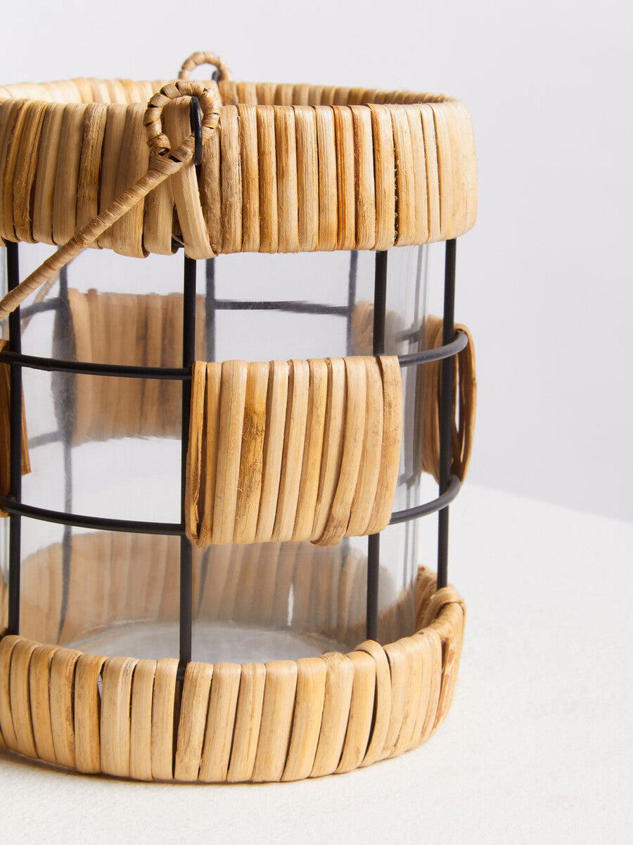 Kuta Natural And Black Small Lantern