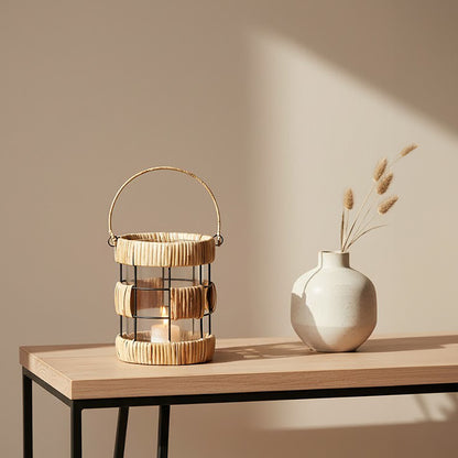 Kuta Natural And Black Small Lantern