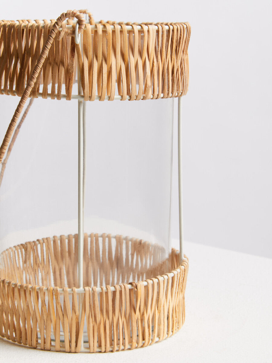 Kuta Natural And White Small Lantern