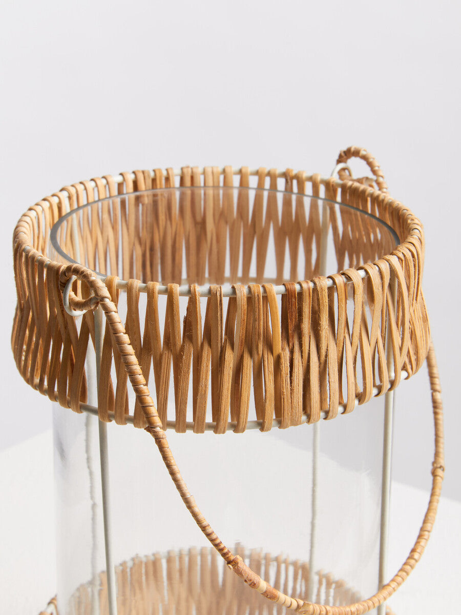 Kuta Natural And White Large Lantern