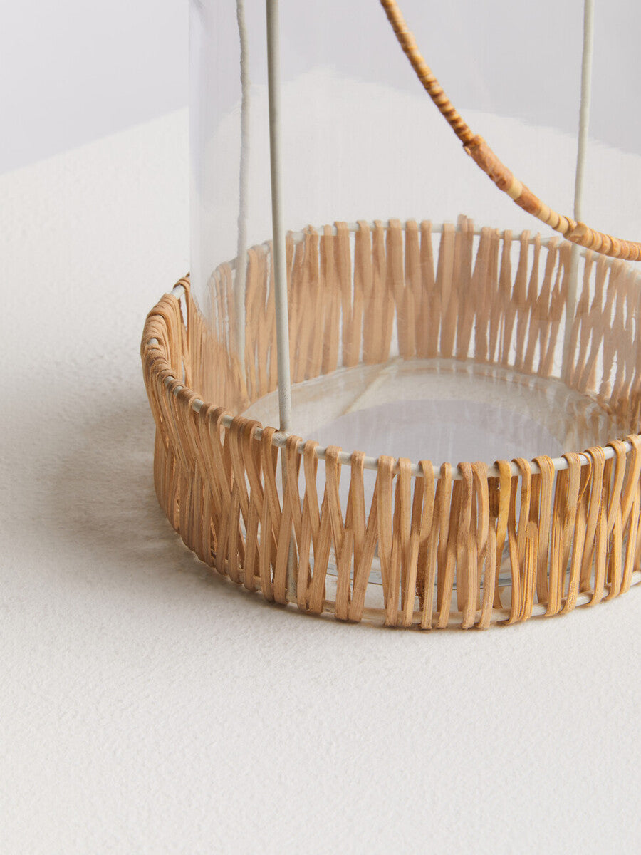 Kuta Natural And White Small Lantern