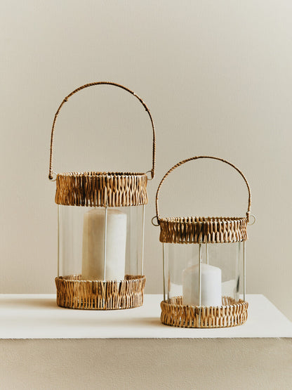 Kuta Natural And White Small Lantern