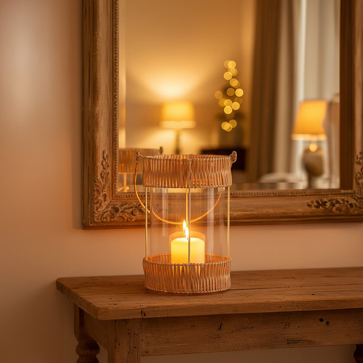 Kuta Natural And White Large Lantern