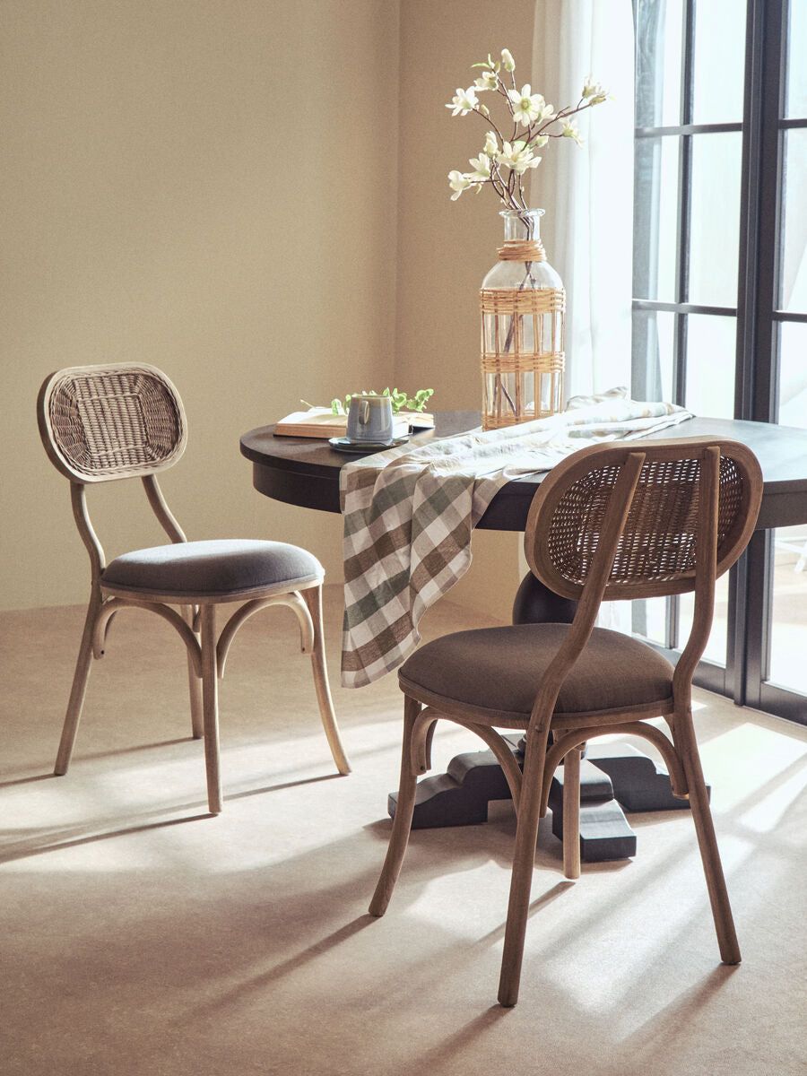 Kuta Natural Cane and Glass Large Vase