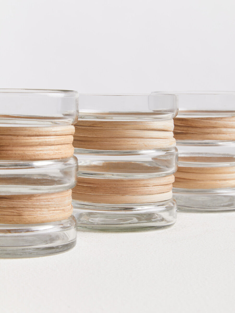 Kuta Set Of 3 Natural Tealight Holders
