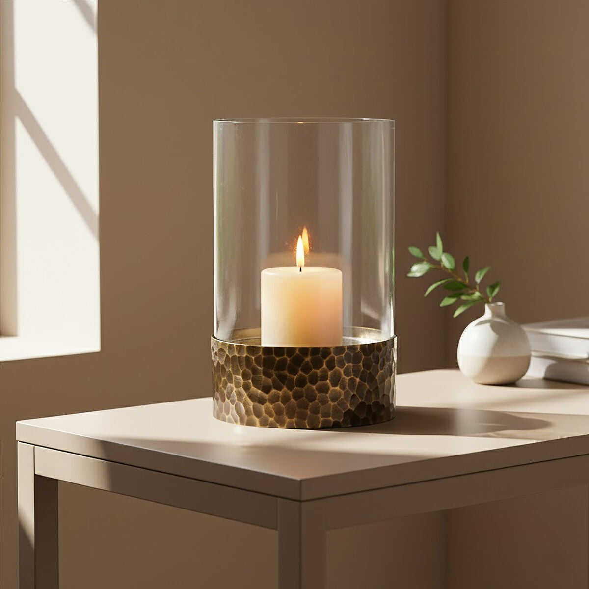 Akola Large Antique Gold Candle Holder - Image 2