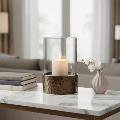 Akola Small Antique Gold Candle Holder