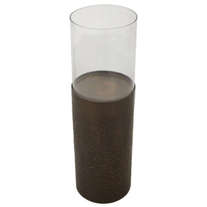 Akola Small Floor Standing Candle Holder In Antique Gold