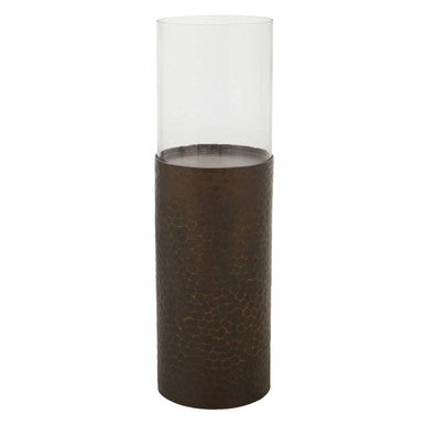 Akola Small Floor Standing Candle Holder In Antique Gold