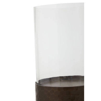 Akola Small Floor Standing Candle Holder In Antique Gold