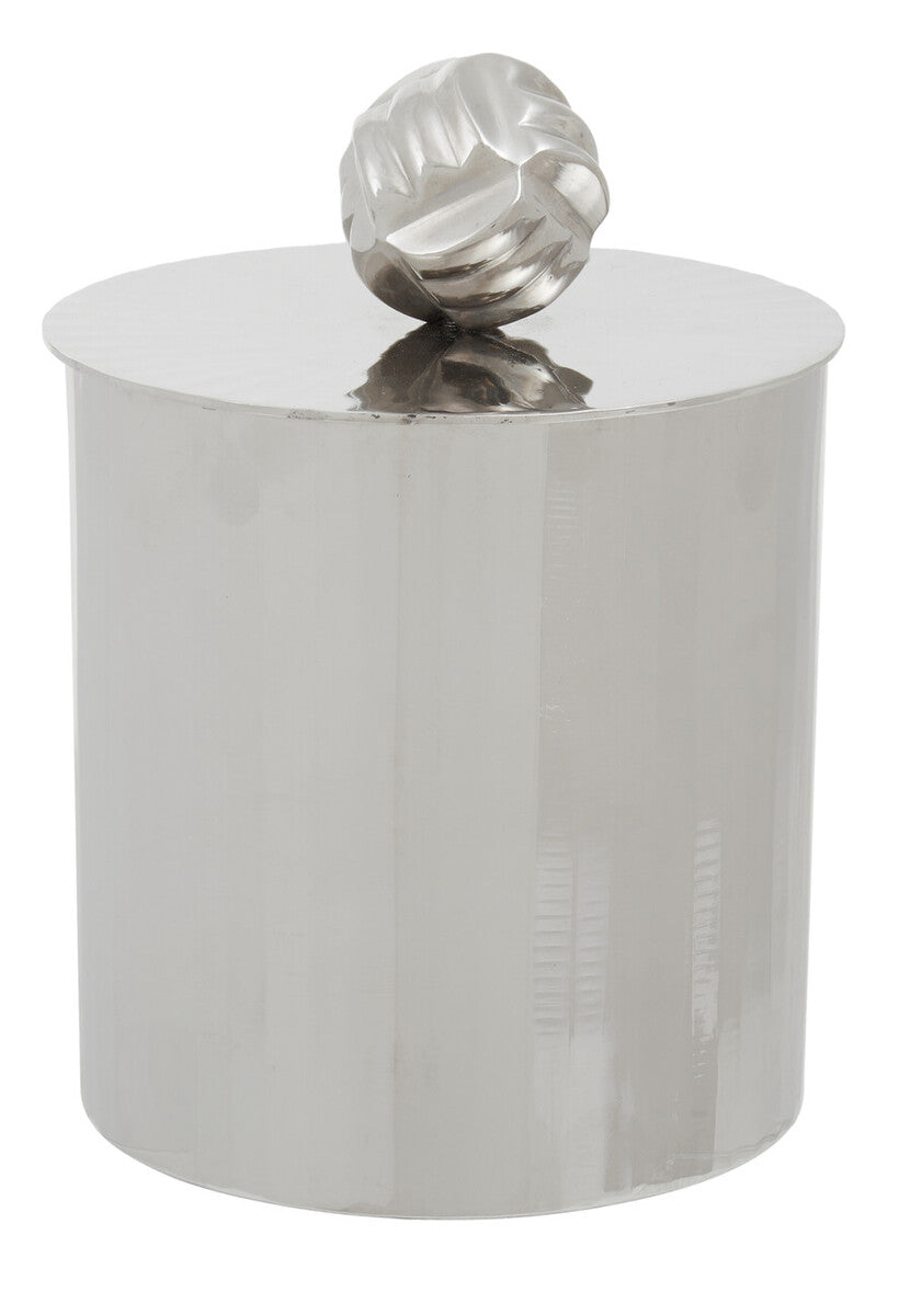 Amreli Large Vertical Textured Silver Metal Trinket Box