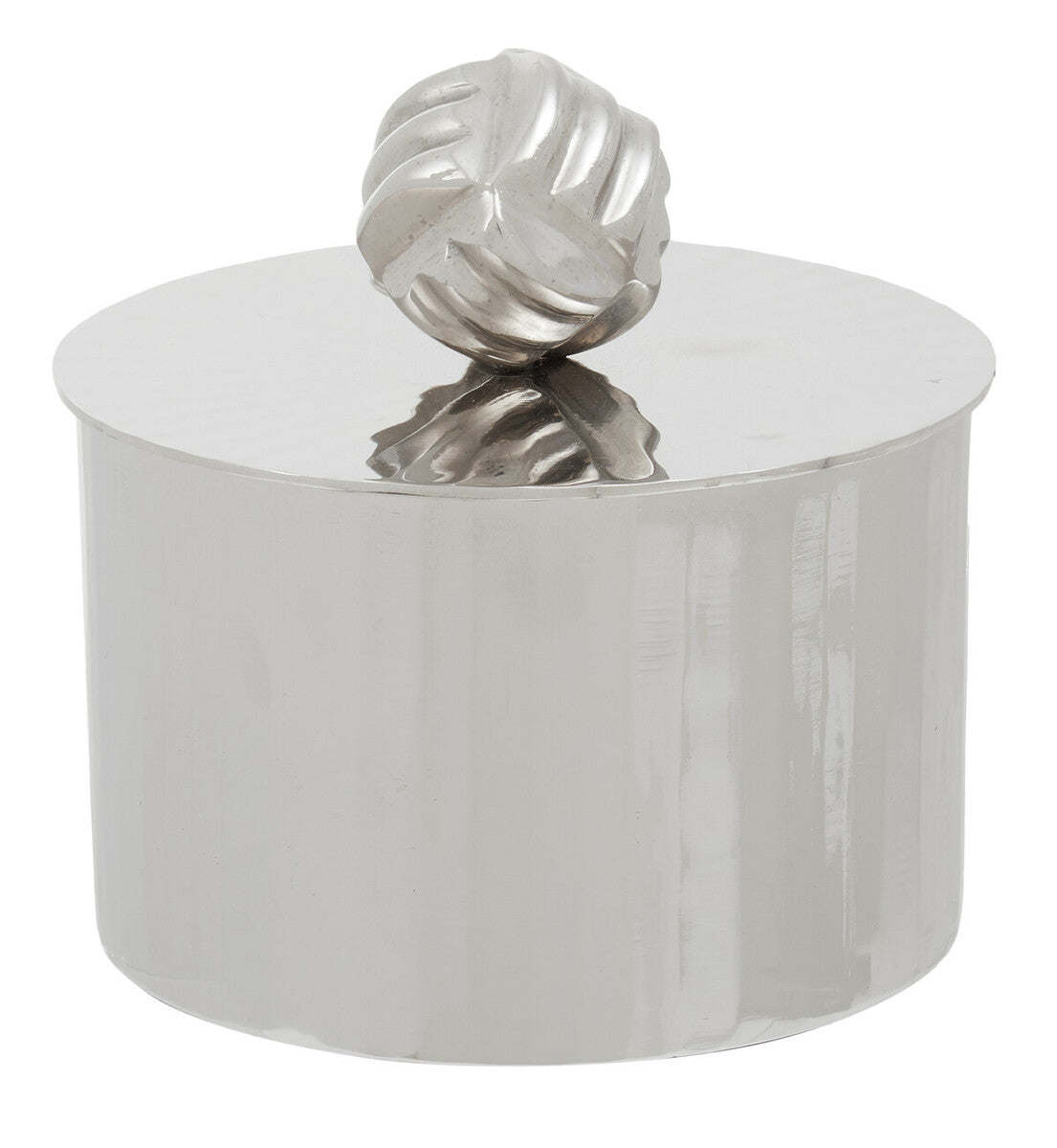Amreli Small Vertical Textured Silver Metal Trinket Box