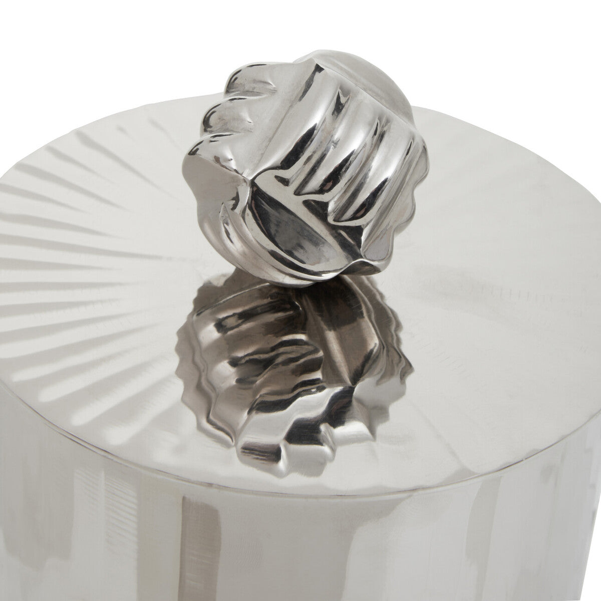 Amreli Small Vertical Textured Silver Metal Trinket Box