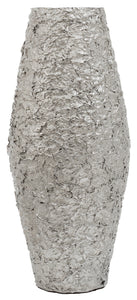 Akola Large Silver Textured Metal Vase