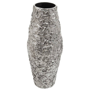Akola Small Silver Textured Metal Vase