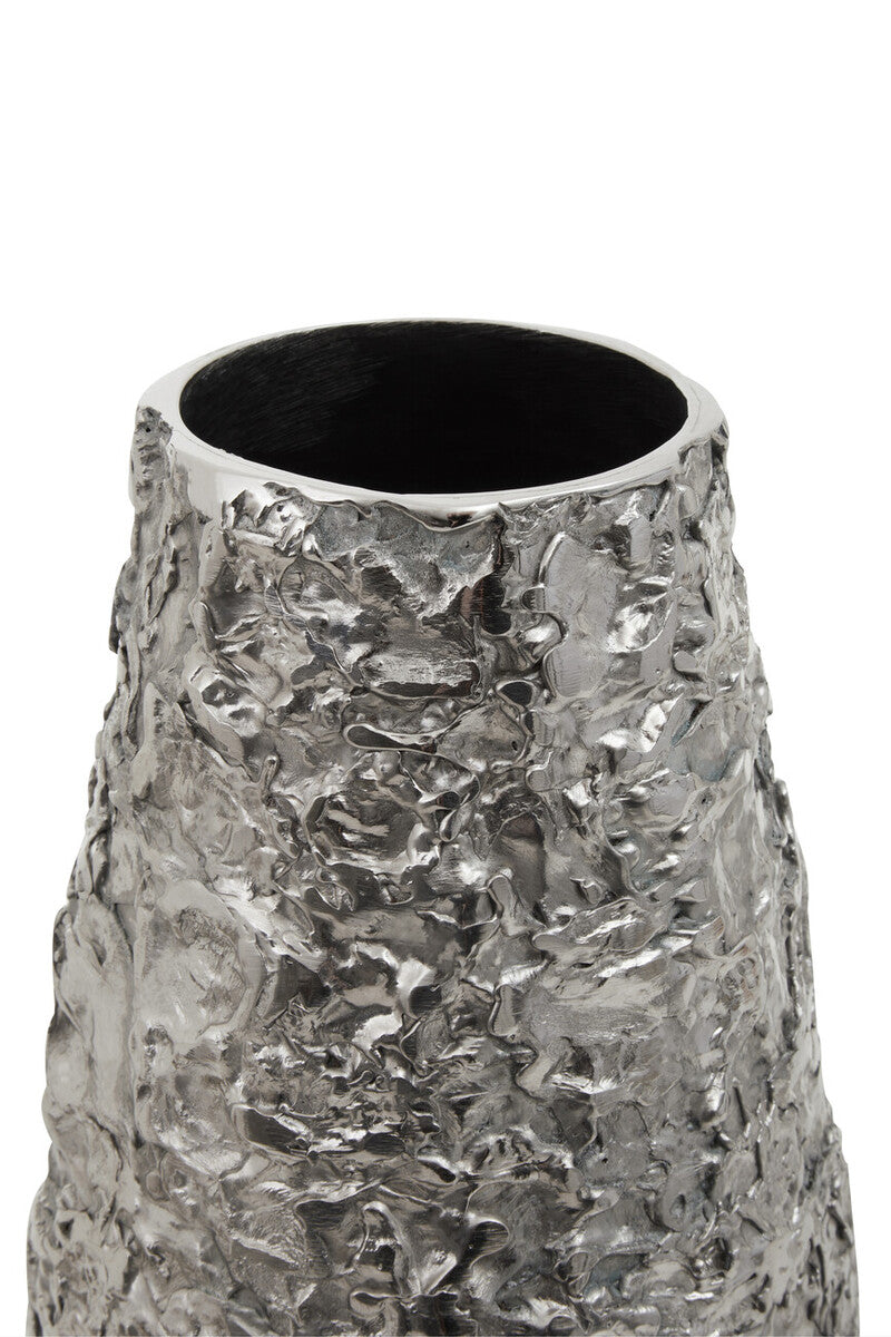 Akola Small Silver Textured Metal Vase - Image 3