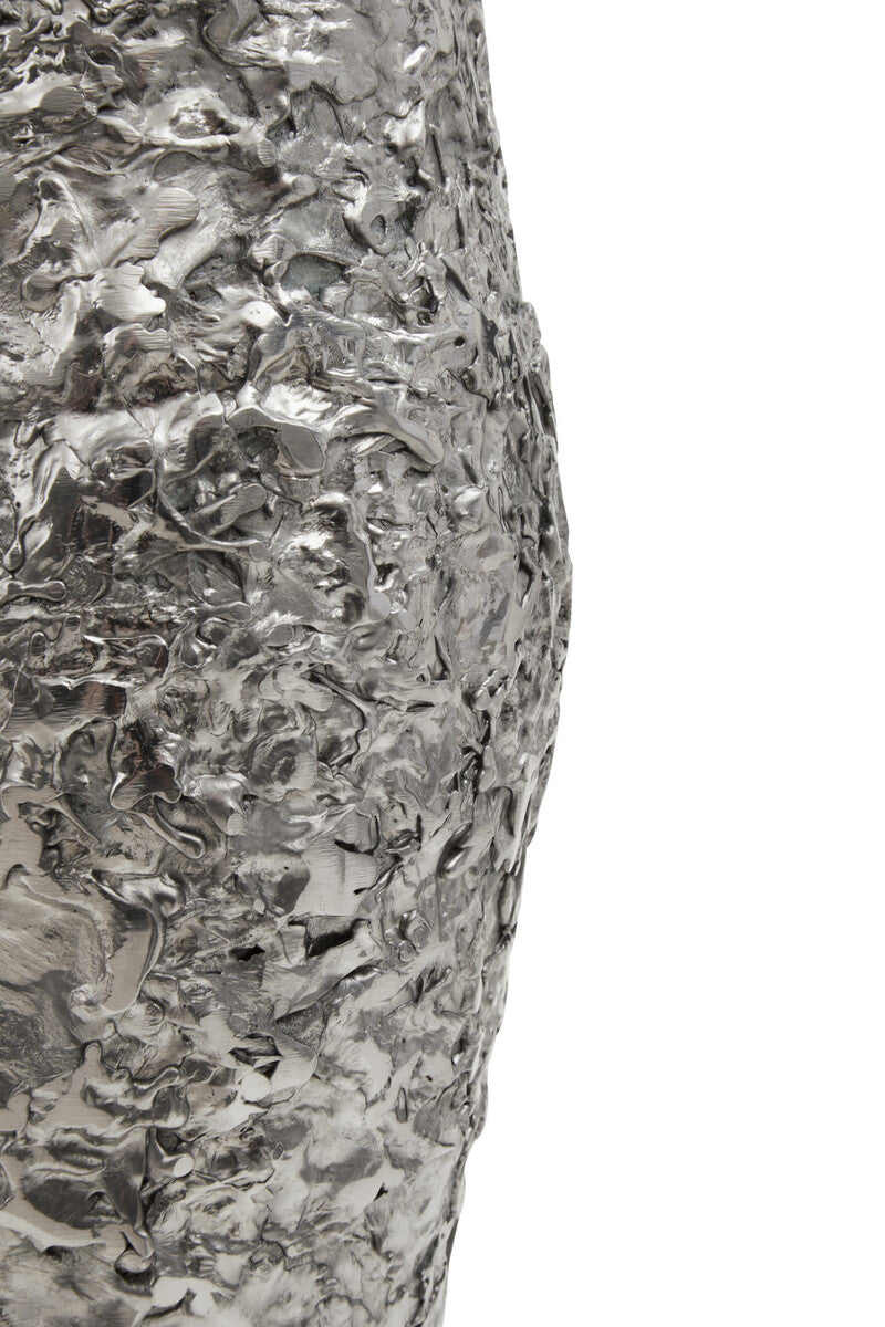 Akola Small Silver Textured Metal Vase