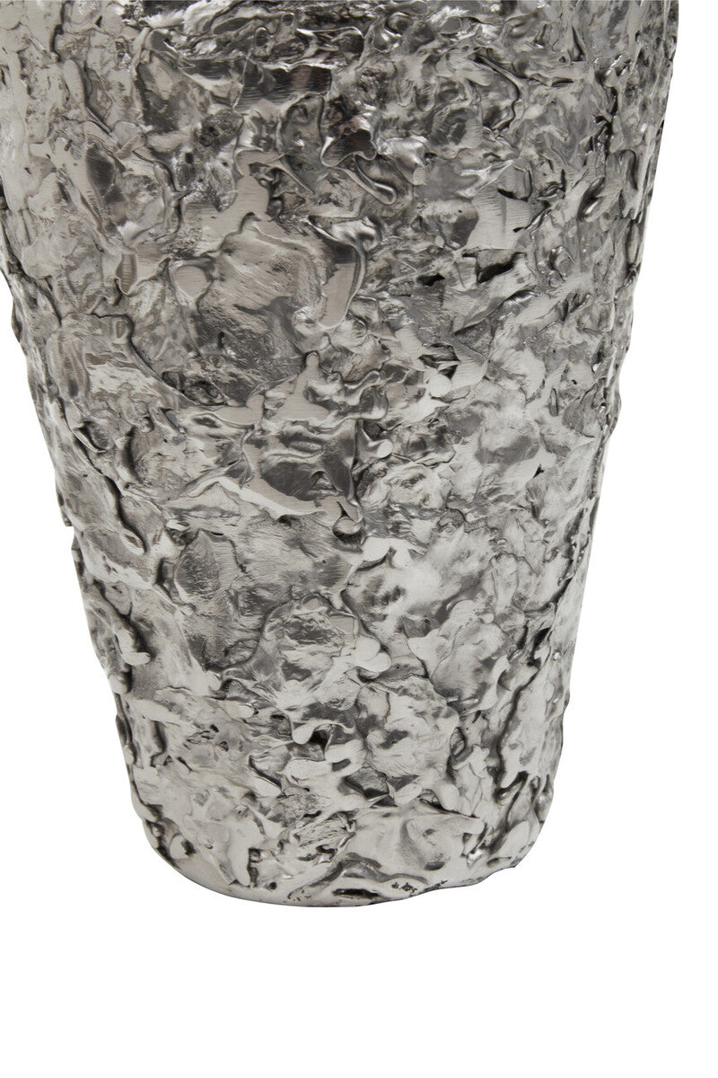 Akola Small Silver Textured Metal Vase - Image 5