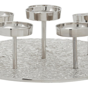 Silver Round 6 Pillar Candle Holder | Akola