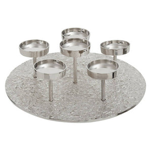Akola Silver Round 6 Pillar Candle Holder