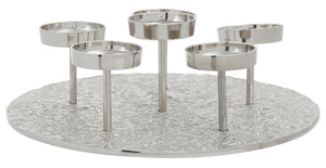 Akola Silver Round 6 Pillar Candle Holder